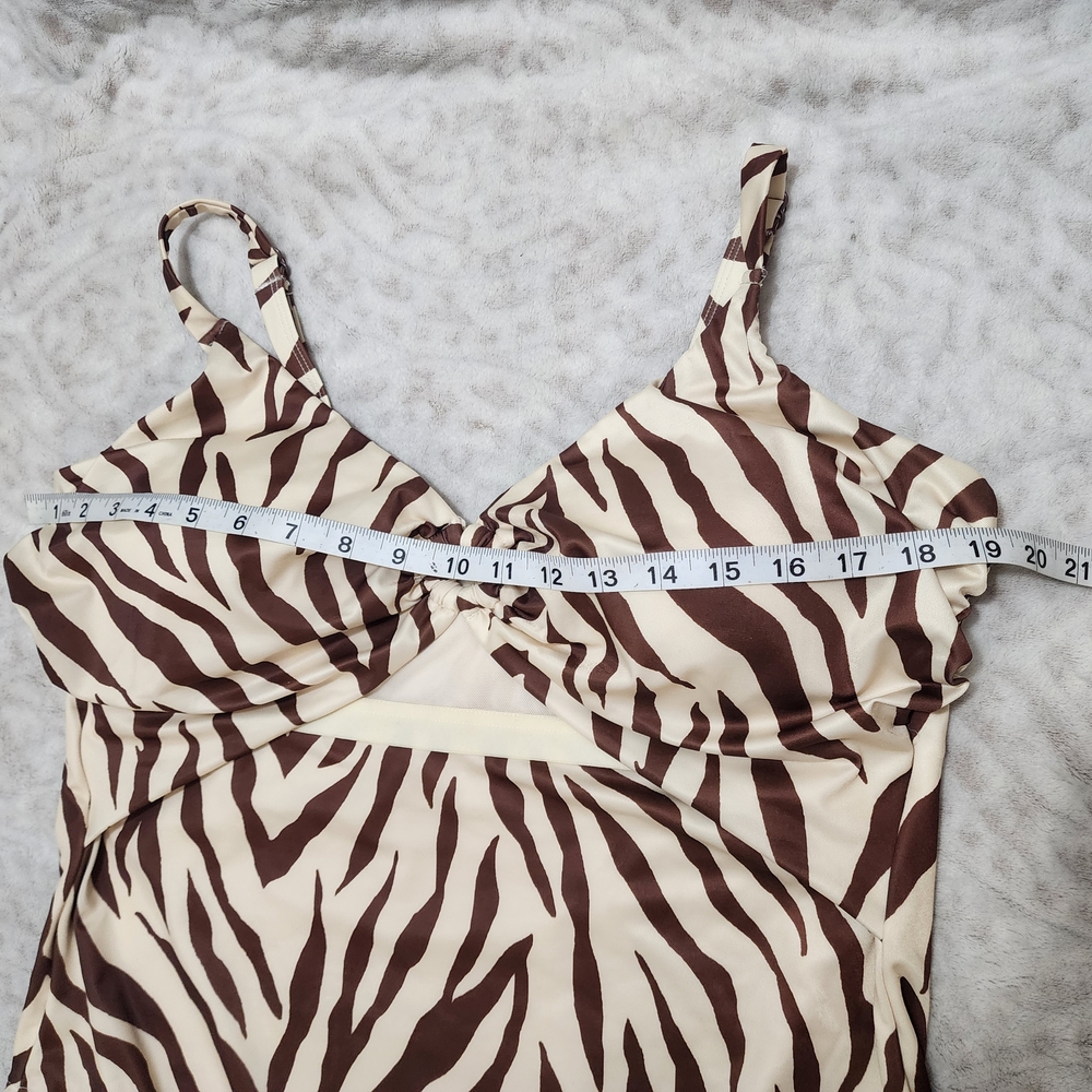 Cacique Lightly Lined No-Wire  One Piece Zebra Print Swimsuit Sz 18 - Picture 8 of 16